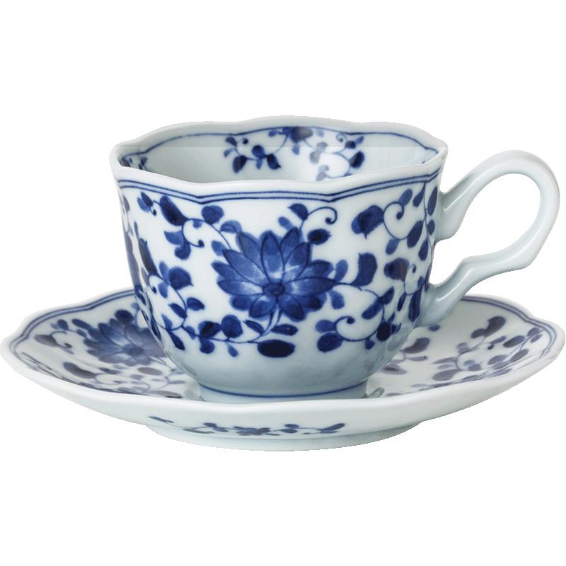 日本咖啡杯套装进口陶瓷青花茶具