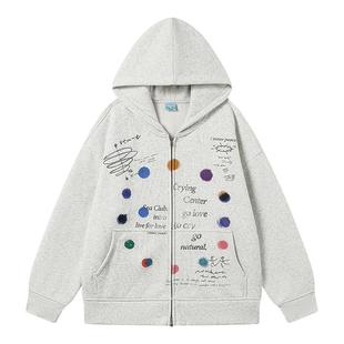 CryingCenter冥想时刻inner peace 加绒连帽卫衣外套男女哭喊中心