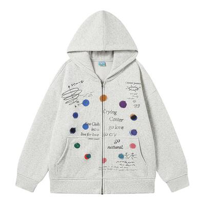 CryingCenter冥想时刻inner peace 加绒连帽卫衣外套男女哭喊中心