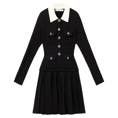 self-portrait千金风针织连衣裙