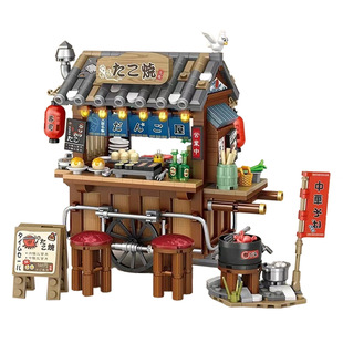 LOZ日式章鱼烧积木 小颗粒拼装街景 益智组织玩具 迷你美食街摆件