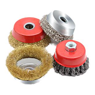 碗型钢丝轮100角磨机钢丝刷木工抛光轮金属除锈打磨球不锈钢丝轮