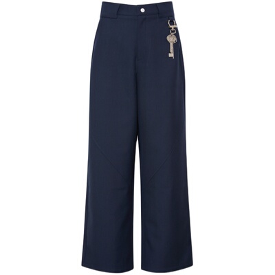 chicchick通勤藏蓝西装长裤