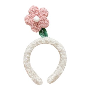 羊羔毛可爱花朵发箍女款秋冬毛绒洗脸防滑敷面膜专用头箍发捆发卡