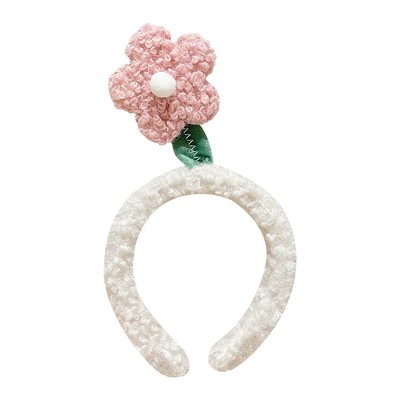 可爱花朵发箍女秋冬毛绒洗脸头箍