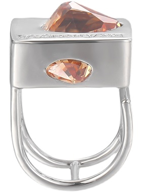 tysgrocery融化银块宝石戒指