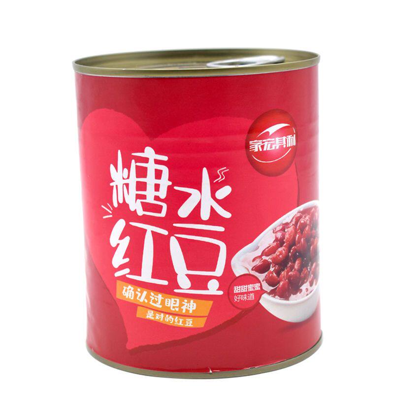 家宏其利红豆罐头奶茶店专用配料即食蜜豆糖纳豆熟糖纳红豆950g