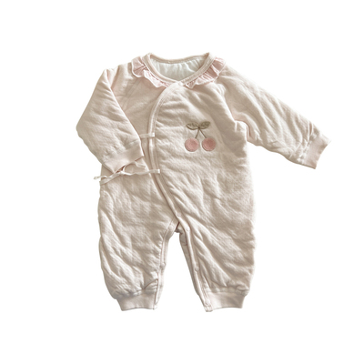 新生婴儿衣服护肚夹棉连体衣初生宝宝薄棉衣哈衣外穿棉服春秋冬装