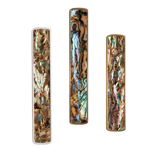 黄铜螺钿文镇镇纸 实心螺钿镶嵌镇尺创意高档文房雅器宣纸书法国画压纸镇纸批发摆件新中式书房笔搁镇尺一对