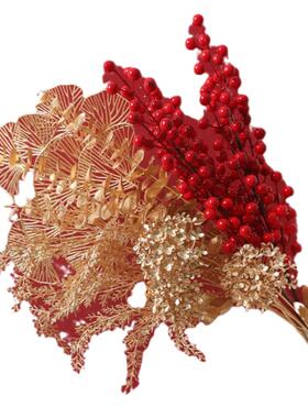 婚庆新年婚庆福桶叶子插花花艺