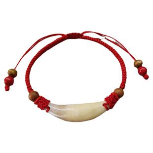 黑狗牙真品广西手链桃木珠成人本命年孕妇婴儿童宝宝外出行脚红绳