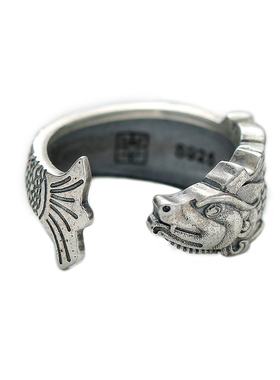 南风歌原创设计鸱吻纯银情侣戒指