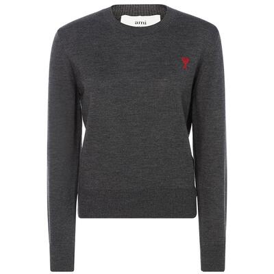 AMIPARIS爱心logo女套头针织衫