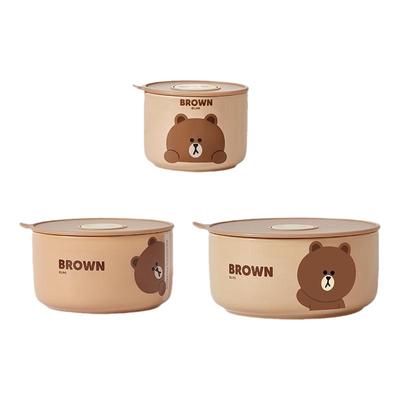 陶瓷保鲜饭盒微波炉加热密封饭盒上班族餐具小学生专用便当盒套装