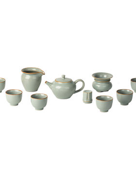 三勤堂汝窑功夫茶具套装11头