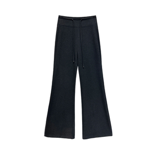 黑色羊毛美式喇叭裤女秋冬新款高腰显瘦垂坠感糯米瑜伽微喇拖地裤