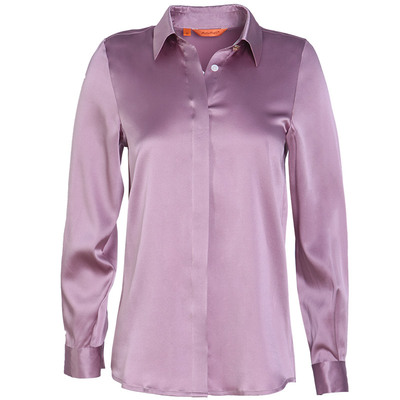 新款时尚方领重磅真丝长袖衬衫