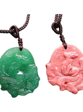 如鸿男女东陵玉狐狸吊坠