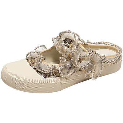 MIO米奥女拖鞋魔术贴玛丽珍2026夏新款休闲运动板鞋包头勃肯半拖