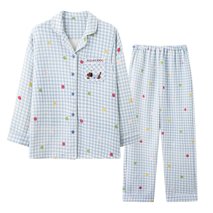 都市丽人纯棉月子服秋冬季保暖夹层空气棉孕妇哺乳产后睡衣家居服