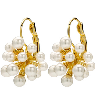 小众独特珍珠花球耳饰耳钉女耳环2025年新款爆款高级感耳坠纯银