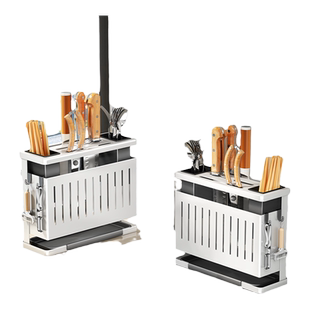刀架置物架厨房台面挂壁式多功能筷子筒刀座菜刀一体放刀具收纳盒