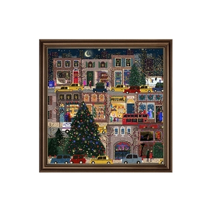 冬灯挂画圣诞装饰画美式玄关摆件壁画客厅卧室摆画餐厅油画餐边柜