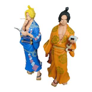 现货正版 万代眼镜厂航海海贼王艾斯萨博和服梦礼物景品手办