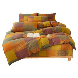 觉代佳人全棉色织双层纱被套单件亲肤裸睡高端家用纯棉被罩三件套