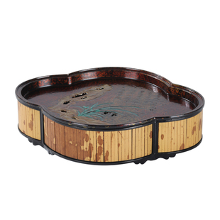 新中式大漆古篱梅妃竹锡海棠壶承竹编茶承储水茶托干泡台茶盘茶具