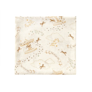 日本10mois旋转木马竹纤维多功能纱布包巾婴儿新生儿抱毯包被春夏