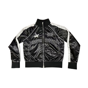 Phantomhunter芬特亨克 25FW 黑色拼接刺绣短款立领尼龙拉链外套