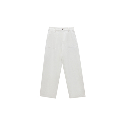 SANJUN高端定制【清韵留白】高腰垂感老钱风西装直筒休闲裤 1110