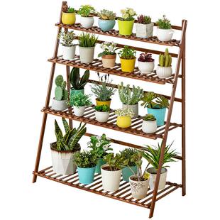 木马人花架子客厅落地式置物架阳台花盆多肉实木室内多层简约现代