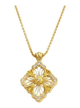 新款中号意大利歌剧Opera系列宫廷轻奢项链拉丝锁骨链四叶草珐琅