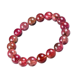 超唯收藏级天然卢比莱红碧玺手串玻璃体鸽血红碧玺宝石水晶手链