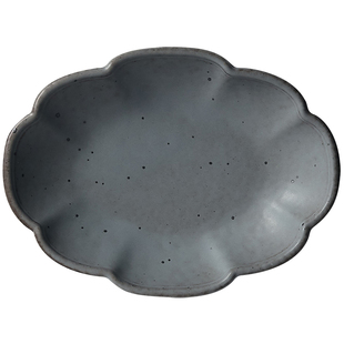 玩物志 ins脏绿色粗陶云朵盘吐司盘早餐点心甜品碟日式纯色沙拉盘