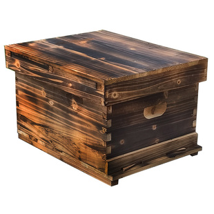 新款十框碳化蜂箱蜜蜂箱全套七框中蜂密蜂箱杉木标准箱子养蜂专用