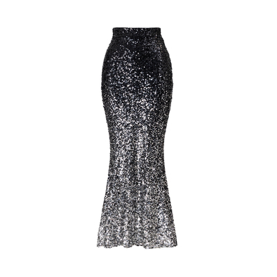 年会重工轻奢修身渐变鱼尾半身裙