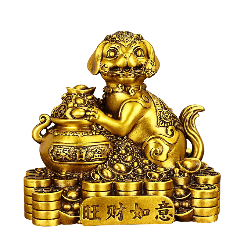 黄铜旺财狗聚财福狗摆件家居客厅