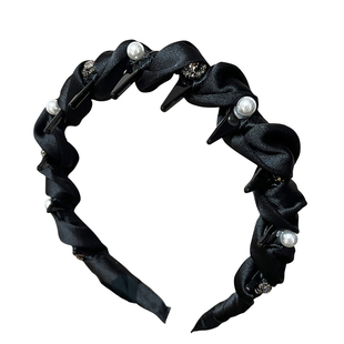 闪钻珍珠齿梳发箍女2025新款高级感冬高颅顶头箍日常外戴发卡头饰