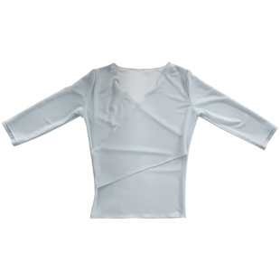 笛雀儿舞蹈上衣成人女蓝色芭蕾舞蹈练功服古典舞网纱衣中国舞服装