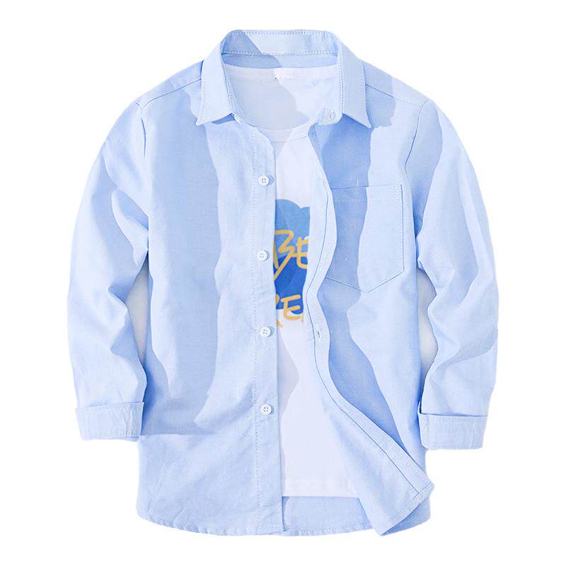 纯棉牛津纺长袖衬衣男童外套校服