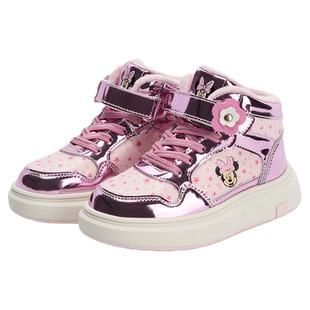 迪士尼女童鞋冬季女孩子高帮板鞋加绒加厚保暖运动二棉鞋公主鞋子