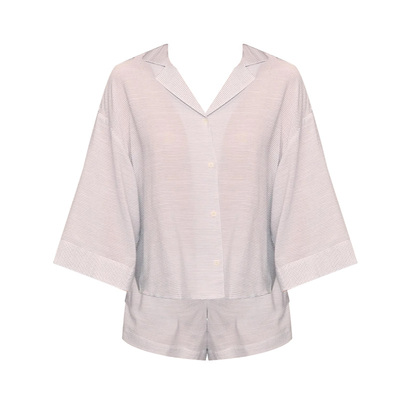 Eberjey女款宽松航海风条纹套装