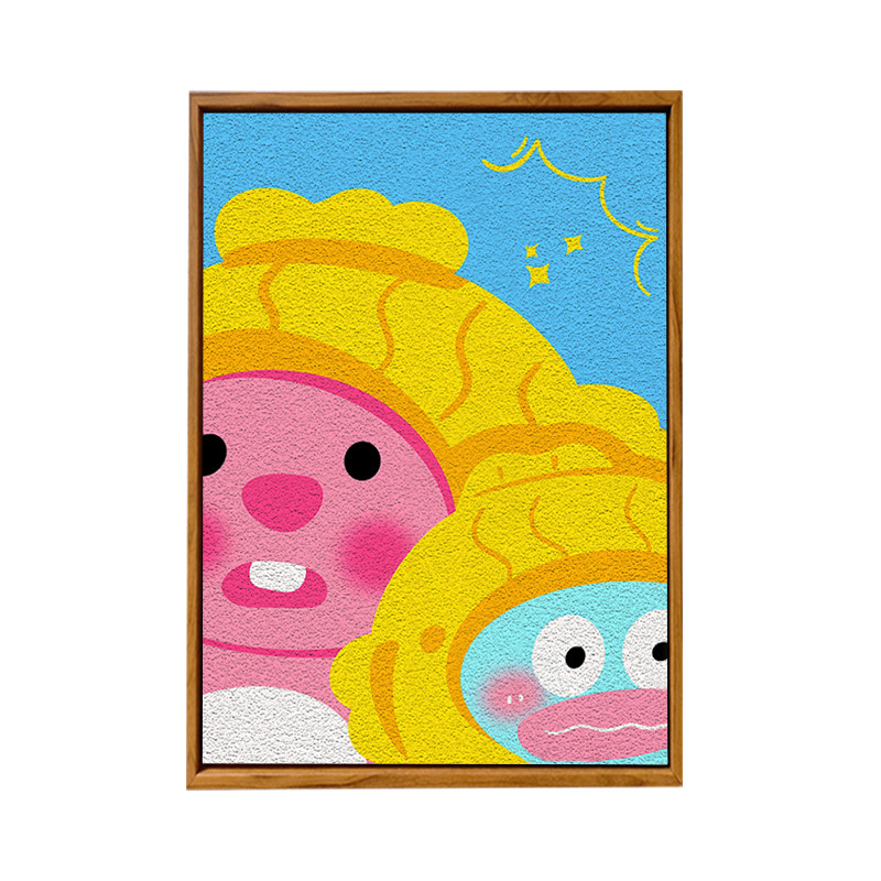 海狸露比儿童手工肌理数字油画