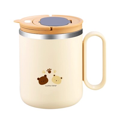 食品级304马克杯带盖勺