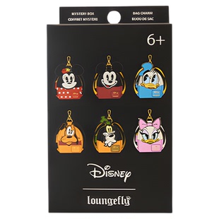 Loungefly迪士尼米奇米妮布鲁托唐老鸭盲盒汽车钥匙扣挂件耳机包