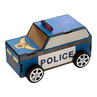 韩式原创儿童手工DIY磁体小汽车手绘上色警车消防车摆件玩具礼物