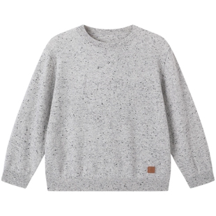 100%山羊绒 英氏儿童羊毛衫套头纯色百搭秋冬保暖男童女童针织